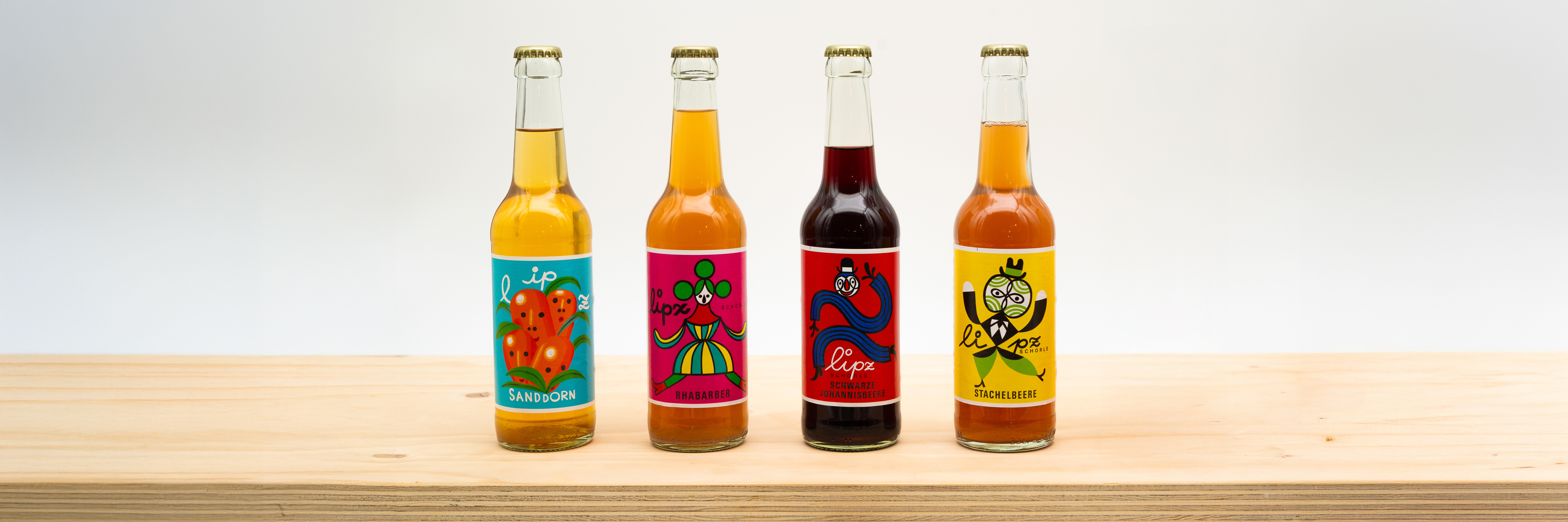 Kopfgrafik mit Limonadenflaschen